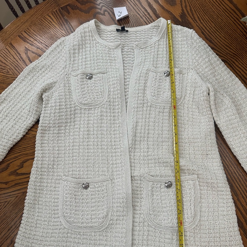 Talbots Chic Cream Textured Cardigan